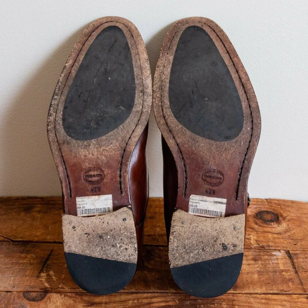 Suitsupply Monk Strap Brown Leather Shoes Suit Supply Size 8.5 - Picture 3 of 10